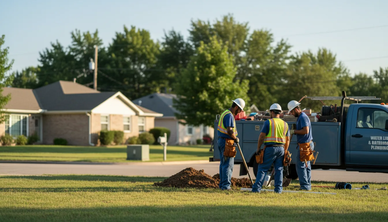 Residential water line and bathroom plumbing service in Harmon, IL